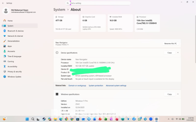 Acer Predator Helios Neo 16 (2023) | i5-13500HX | rtx 4050